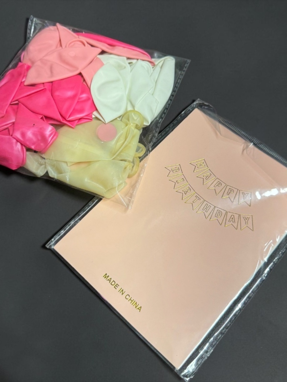 Pink Gold Happy Birthday Banner Balloon Bundle Girly Party Decor